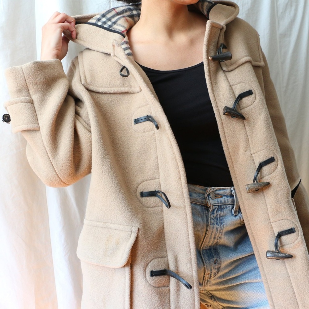 Women’s Burberry Toggle Duffle Tan Coat Medium